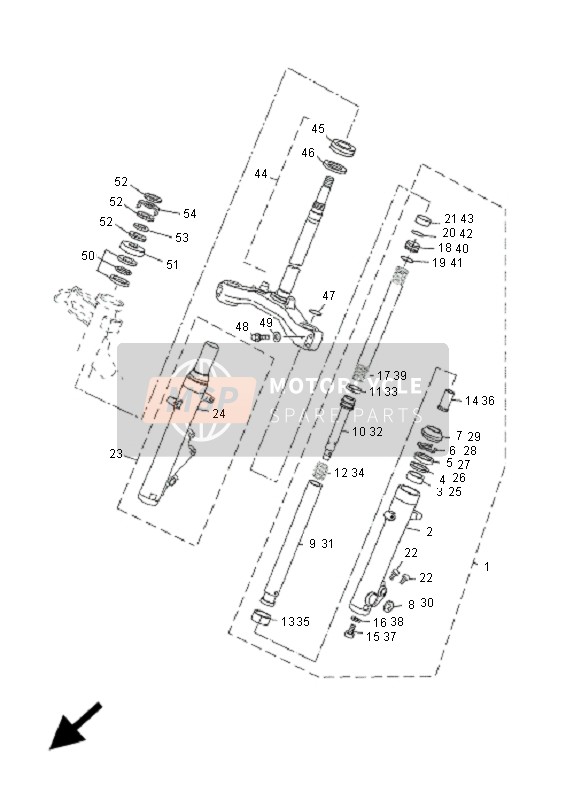 1B9F31410000, Spring Front Fork, Yamaha, 1